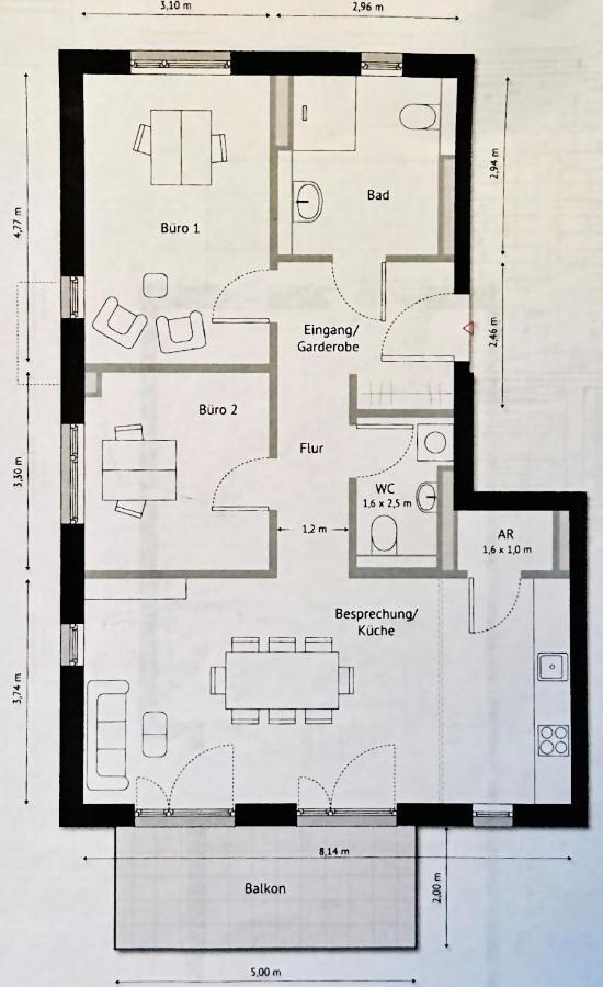 Bitetti#no.1 Balkon - Kostenloser Parkplatz - Waschtrockner - Kueche Apartment Erlangen